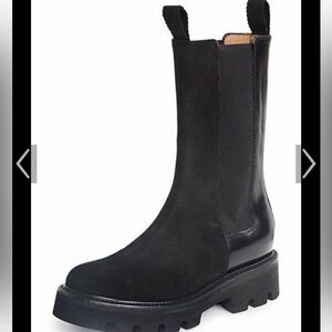 Grenson Chelsea Boots Black Suede & Patent leather UK 7 / US 9 NWOB